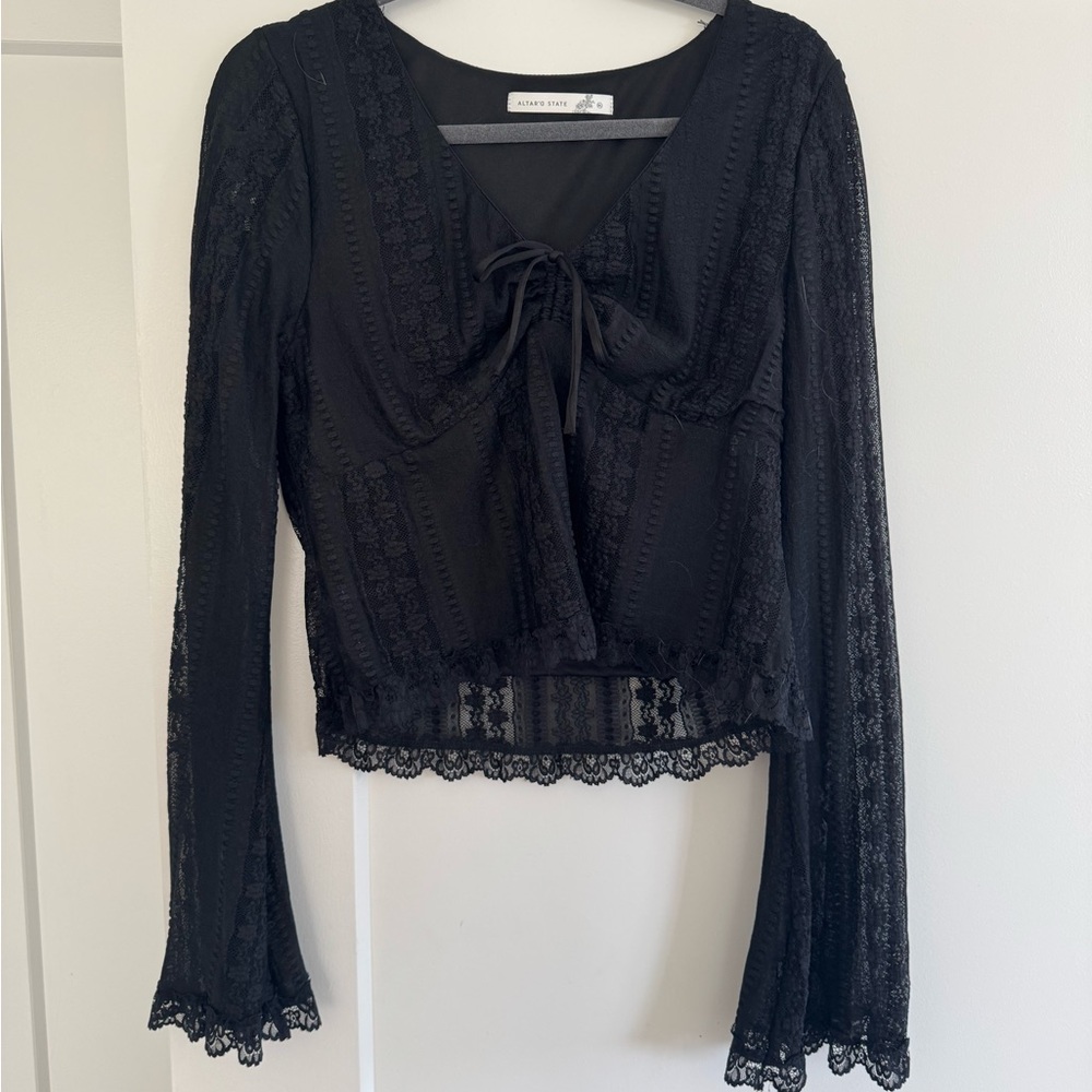 Alter’D State Elegant Black Lace Blouse